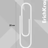 Скрепки канцелярские ErichKrause, 28 мм, 100 штук, цветные с виниловым покрытием, картонная упаковка, МИКС