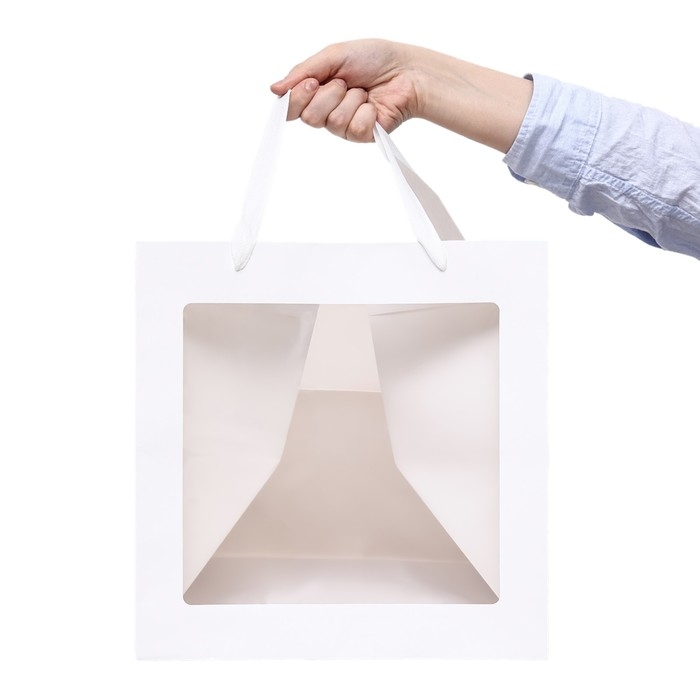 Пакет подарочный, крафт, с окном, «Белый», 30 х 30 х 30 см Пакет подарочный, крафт, с окном, «Белый», 30 х 30 х 30 см