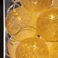 Гирлянда &laquo;Нить&raquo; 5 м с насадками &laquo;Клубки белоснежные&raquo;, IP20, прозрачная нить, 20 LED, свечение тёплое белое, 220 В