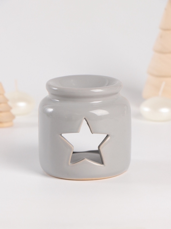 Набор: аромалампа для эфирных масел, мелтсы из воска ароматические «Звезда», серая, 7.5×7.5×8 см Набор: аромалампа для эфирных масел, мелтсы из воска ароматические «Звезда», серая, 7.5×7.5×8 см