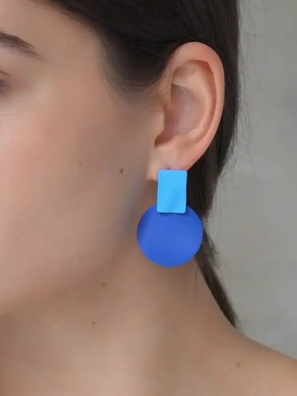 Серьги металл &laquo;Яркость&raquo;, геометрия, синие