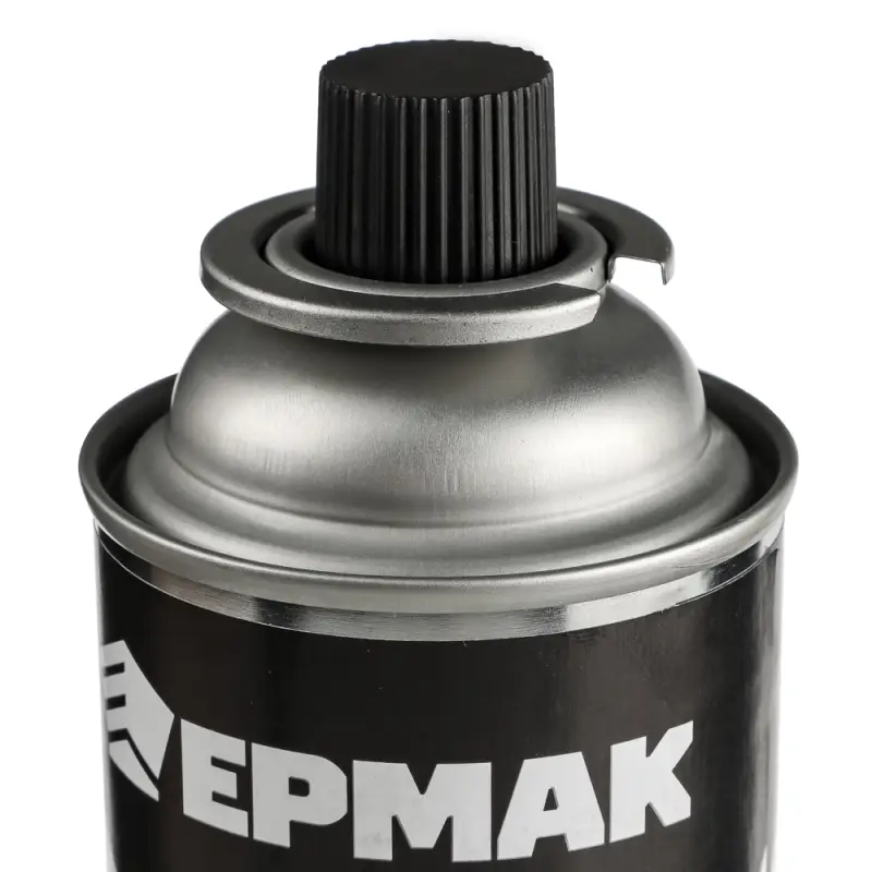 Газ для портативных плит тм ЕРМАК, всесезонный, метал. баллон 220гр, 520см3(цанг., ЕАЭС)