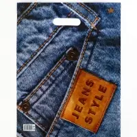 Пакет &laquo;Джинс Стайл&raquo;, полиэтиленовый с вырубной ручкой, 40&times;31 см, 30 мкм