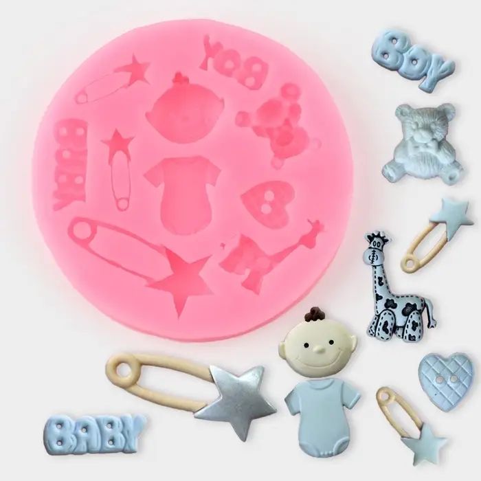 Молд «Для новорождённого», силикон, d=8 см, цвет розовый Молд «Для новорождённого», силикон, d=8 см, цвет розовый