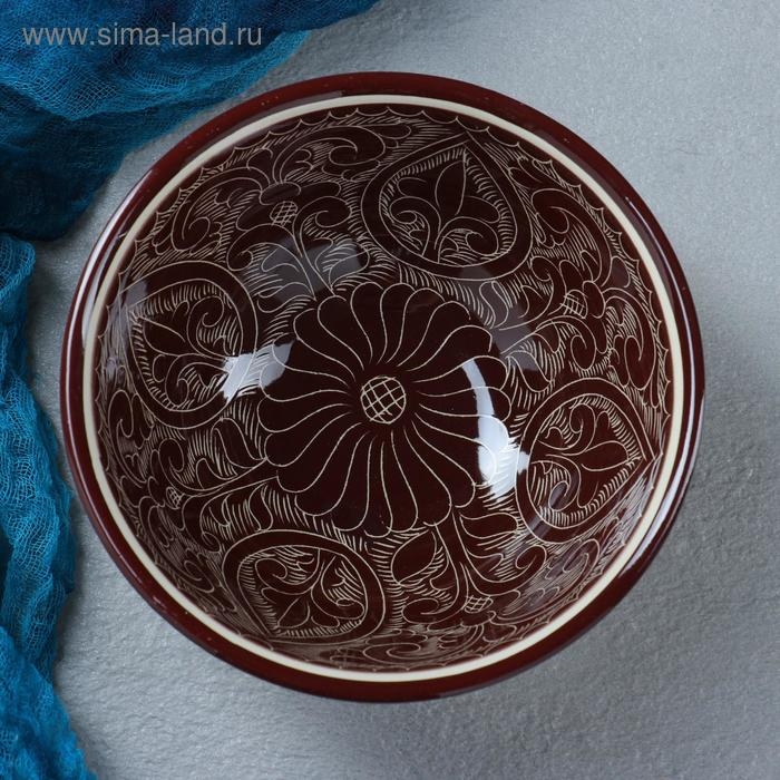 Коса Риштанская Керамика  Коса Риштанская Керамика "Узоры" 15 см, малая, коричневая