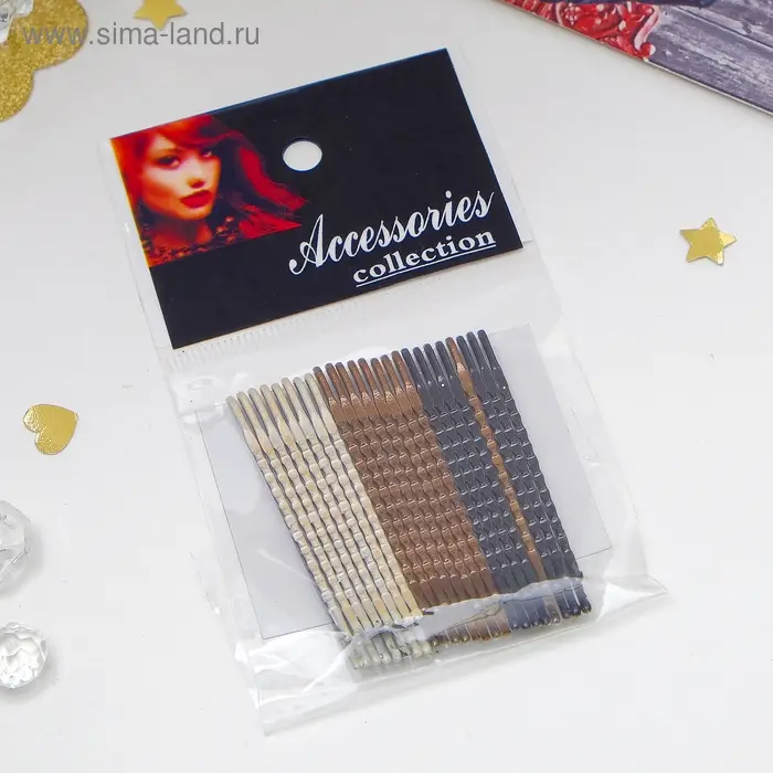 Невидимки для волос «Классика», набор 24 шт., 5 см