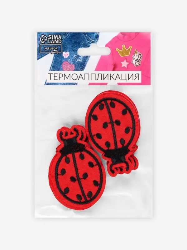 Термоаппликация &laquo;Божья коровка&raquo;, 5.7&times;3.5 см, красная
