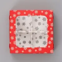 Коробка подарочная для 4 конфет &laquo;Снежинки&raquo;, 10.5&times;10.5&times;3.5 см