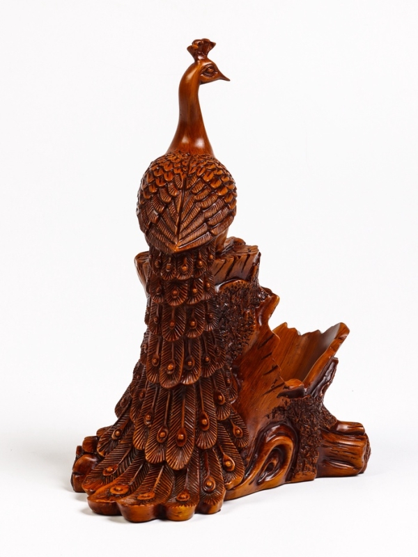 Подставка для бутылки  Подставка для бутылки "Павлин" под дерево, 23х15х33см