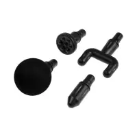 Массажёр для тела LEM-02, вибрационный, 4 насадки, 6 режимов, 1800-3200 об/мин, чёрный