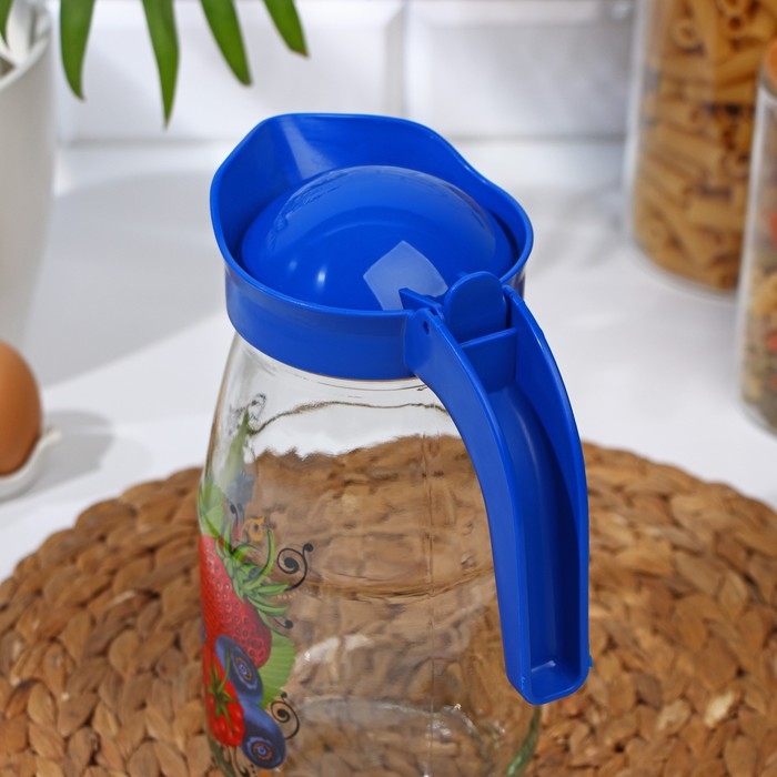 Кувшин с крышкой «Ягодный фреш», стеклянный, 1,5 л, с крышкой