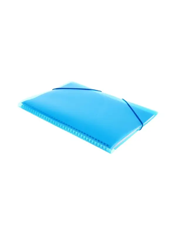 Тетрадь-папка А4, 80 листов в клетку Hatber FolderBook, пластиковая обложка, на закрытом гребне, с клапаном на резинке, синяя