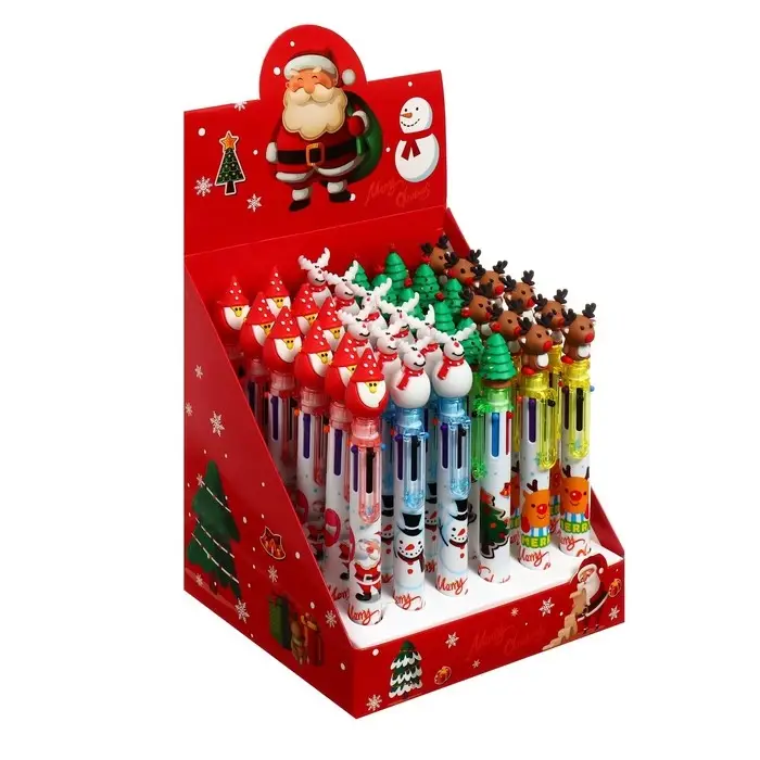 Многоцветная шариковая ручка Calligrata &laquo;Новый год&raquo;, автоматическая, 6-ти цветная, 0.7 мм, подарочная, МИКС