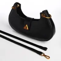 Сумка женская багет TEXTURA на молнии, 30&times;5&times;17 см, чёрная