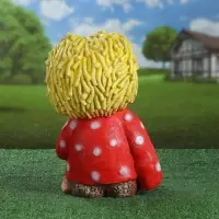 Садовая фигура из полистоуна &laquo;Домовой с котом&raquo;, 39&times;26&times;28 см