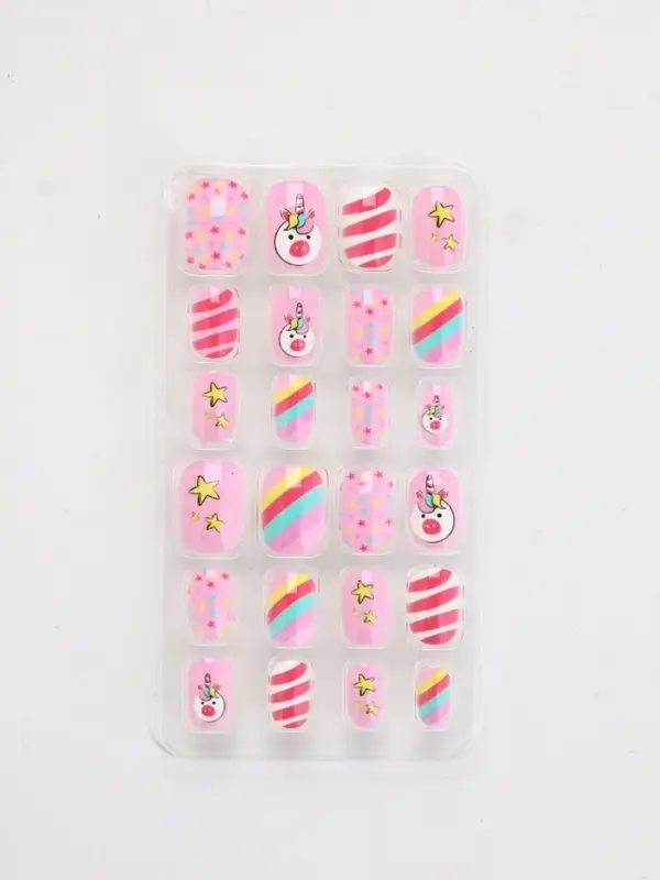 Детские накладные ногти &laquo;Розовый единорожка&raquo;, набор 24 шт.