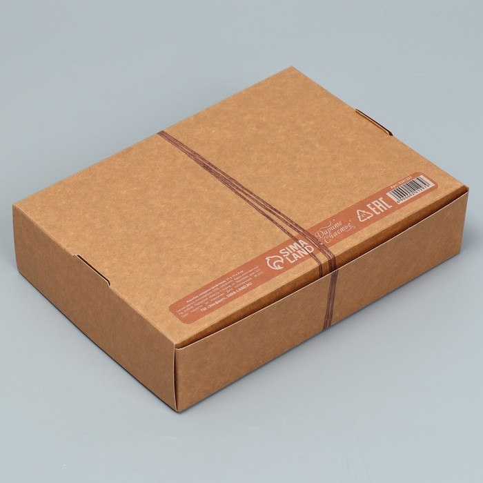 Коробка подарочная складная крафтовая, упаковка, «Сделано с любовью», 21 х 15 х 5 см Коробка подарочная складная крафтовая, упаковка, «Сделано с любовью», 21 х 15 х 5 см