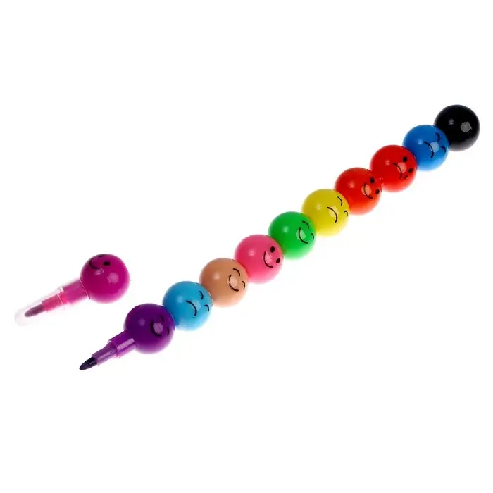 Карандаш восковой &laquo;Смайлик большой&raquo;, 11 цветов