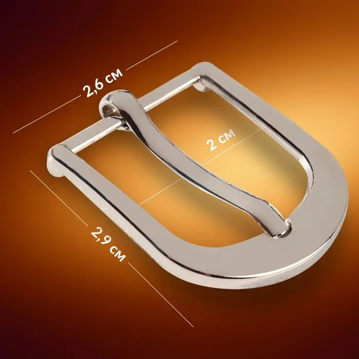 Пряжка для ремня, 2.9×2.6 см, 20 мм, цвет серебряный Пряжка для ремня, 2.9×2.6 см, 20 мм, цвет серебряный