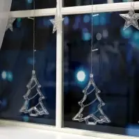 Гирлянда &laquo;Бахрома&raquo; 2.4&times;0.9 м с насадками &laquo;Ёлки&raquo;, IP20, прозрачная нить, 138 LED, свечение тёплое белое, 8 режимов, 220 В