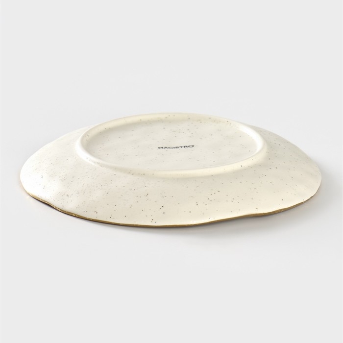 Тарелка фарфоровая десертная Magistro Poursephona, d=21 см, цвет бежевый Тарелка фарфоровая десертная Magistro Poursephona, d=21 см, цвет бежевый