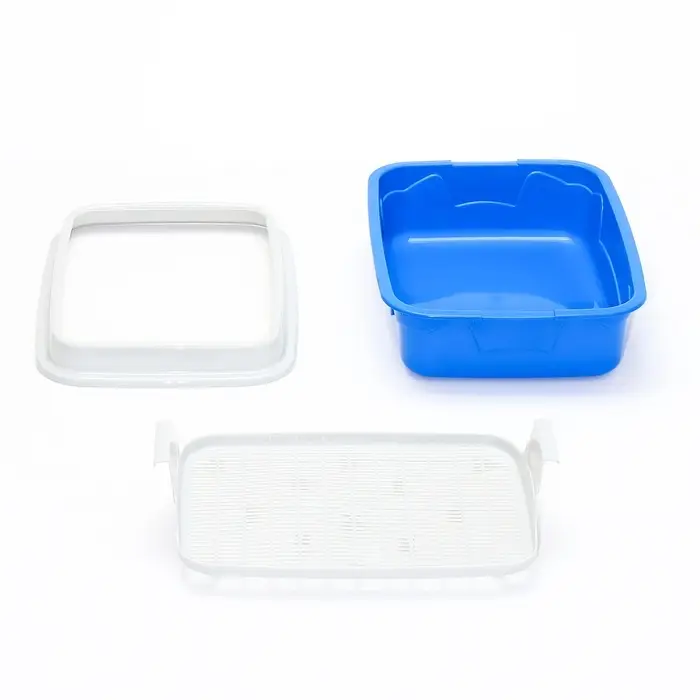 Туалет с бортом и сеткой, 45&times;34&times;15 см, синий/серый