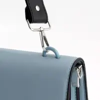 Ручка для сумки, с карабинами, 35&plusmn;1 см &times; 3.5 см, цвет чёрный, серебряный