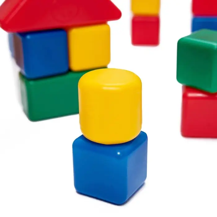Кубики детские, пластиковые, цветные, 60 штук, 4&times;4 см