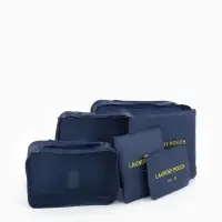 Дорожный набор органайзеров-косметичек на молниях, 6 в 1, синий