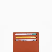 Картхолдер, на 6 карт, отделение для купюр, рыжий