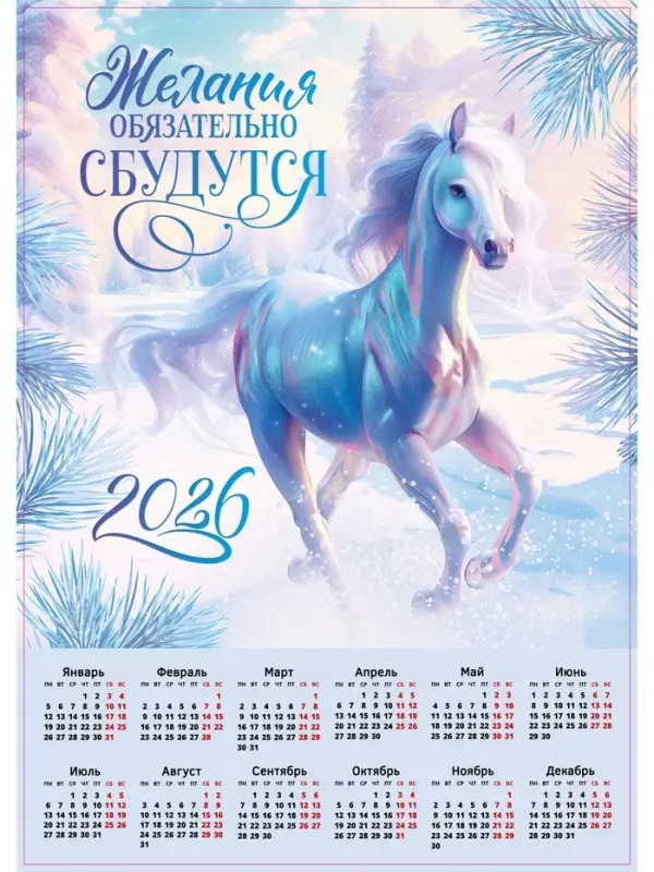 Календарь 2026 «Желания сбудутся», А2 Календарь 2026 «Желания сбудутся», А2