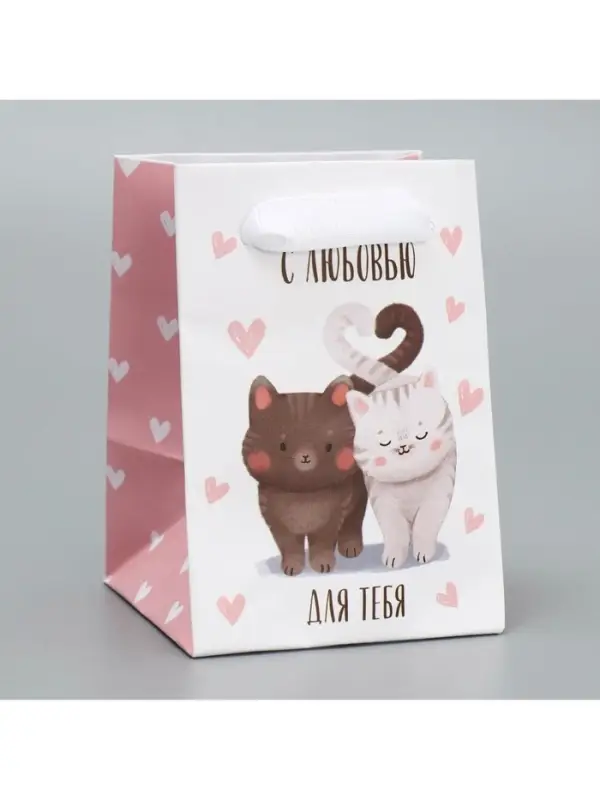 Пакет подарочный ламинированный, упаковка, «Котики», 7×10×7 см Пакет подарочный ламинированный, упаковка, «Котики», 7×10×7 см
