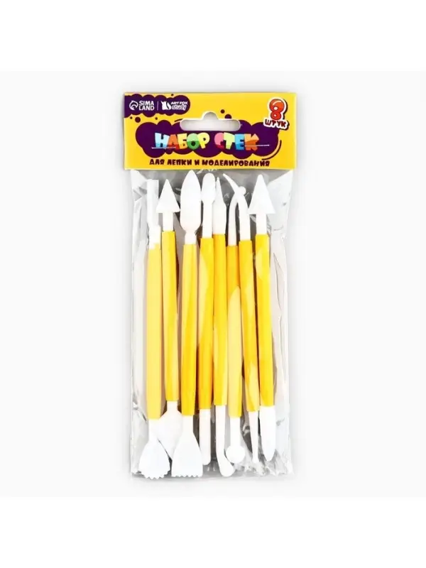 Стеки для лепки 8 шт., пластик, ArtFox STUDY