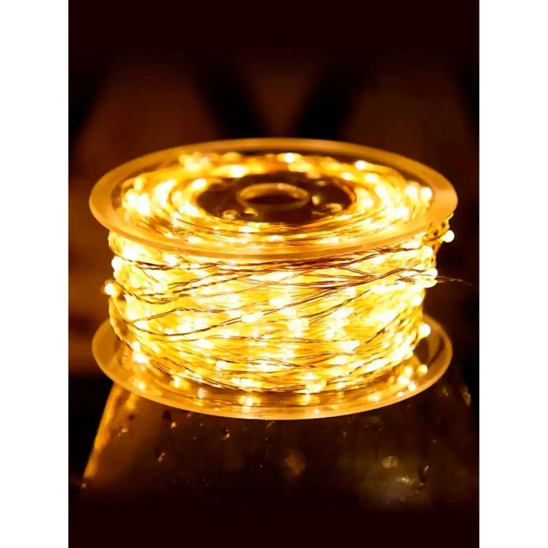 Гирлянда светодиодная 500 LED ламп, размер 5000 cм,тепл.бел, 8 реж., 93627