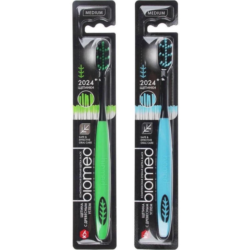 Зубная щетка BIOMED Black 1шт цвет в асс