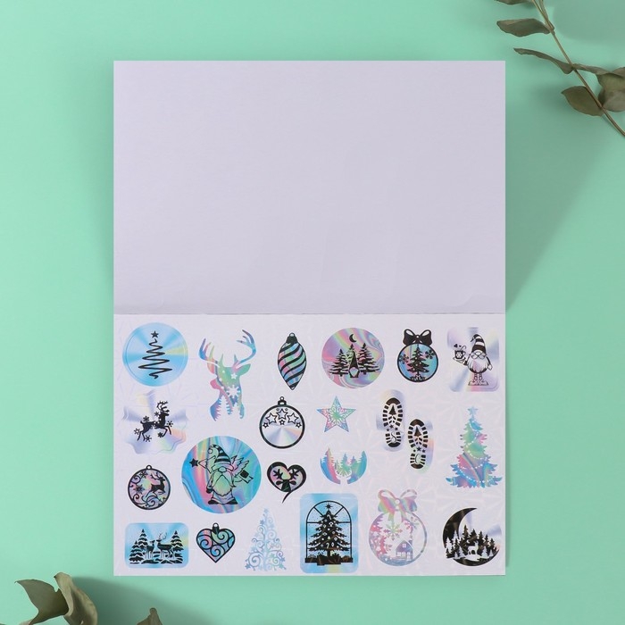 Наклейки в книжке Наклейки в книжке "Новогоднее волшебство" + 3 фона голография 20,7х14 см