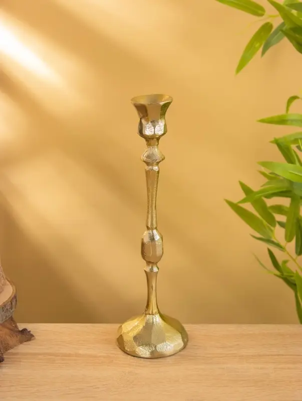 Подсвечник Подсвечник "Грани" алюминий 30 см, цв. золото