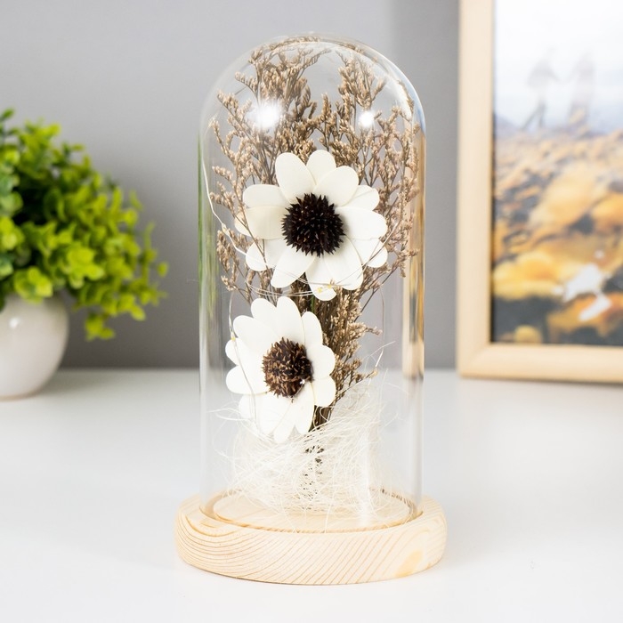 Ночник колба Ночник колба "Цветы" LED от батареек 3хААА 11х11х20 см RISALUX