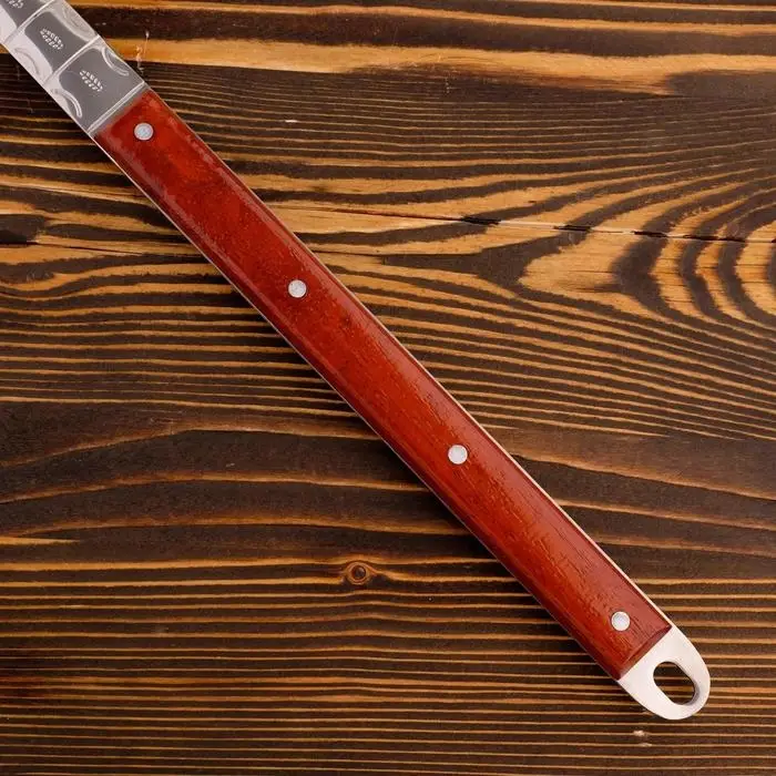 Шумовка для казана Шафран, 58 см, диаметр 16 см, узбекская, с деревянной ручкой, металл