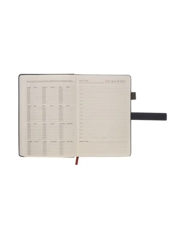 Ежедневник недатированный формат А5, с хлястиком, 80л, линия, пвх, Синий Ежедневник недатированный формат А5, с хлястиком, 80л, линия, пвх, Синий