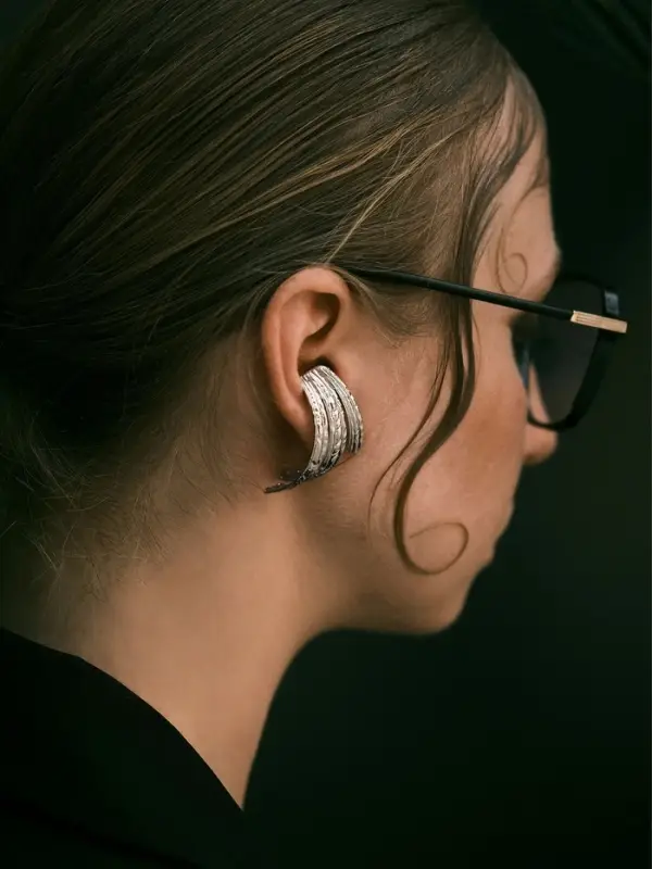 Серьги металл &laquo;Трио&raquo;, объёмные, цвет серебро