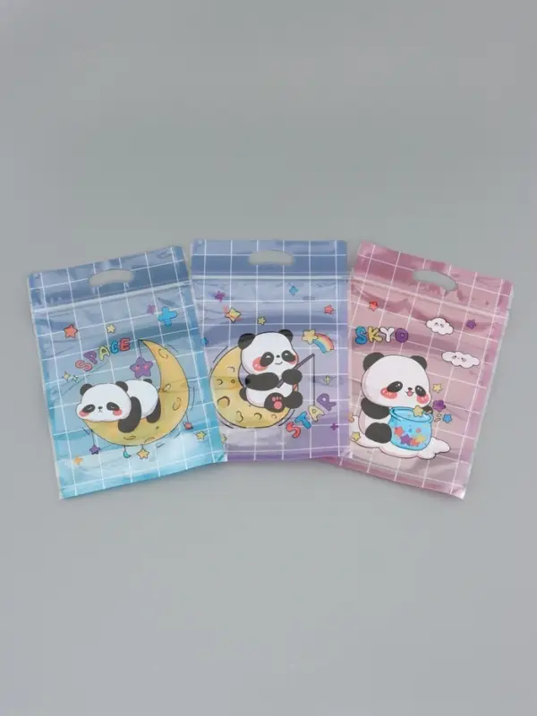 Пакет подарочный, с zip-lock застежкой, Пакет подарочный, с zip-lock застежкой, "Панда на луне", 15х23 ± 1см МИКС