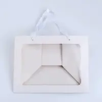 Пакет подарочный с широким дном и окном 25&times;19&times;18 см, белый