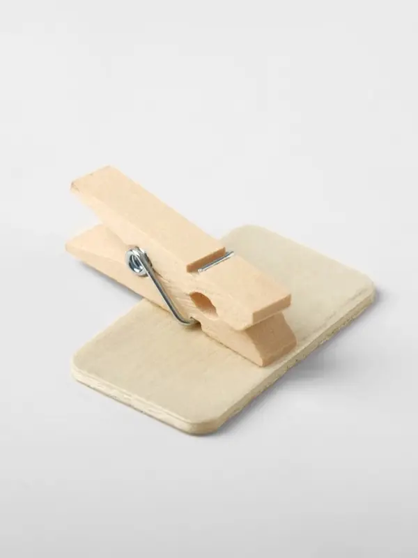 Ценник меловой на прищепке &laquo;Прямоугольник&raquo;, 4&times;3.5 см, чёрный, бежевый