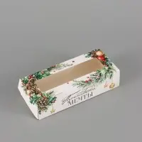Коробка подарочная, самосборная &laquo;Еловый венок&raquo;, 17&times;7&times;4 см