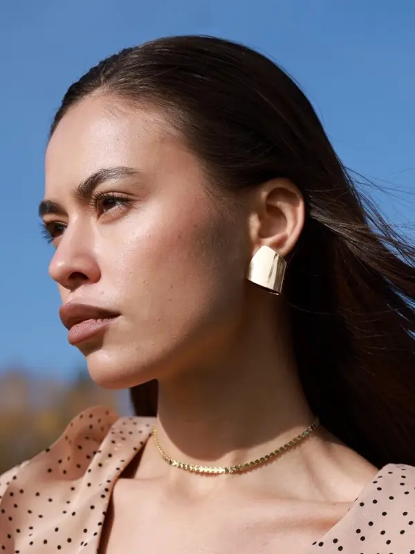 Серьги металл &laquo;Геометрия&raquo;, заворот, цвет золото