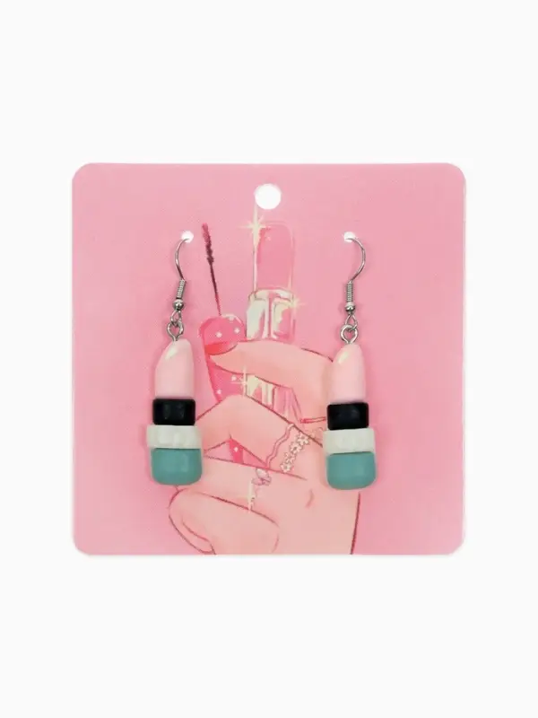 Серьги ассорти &laquo;Радость&raquo;, помада, цветные в серебре