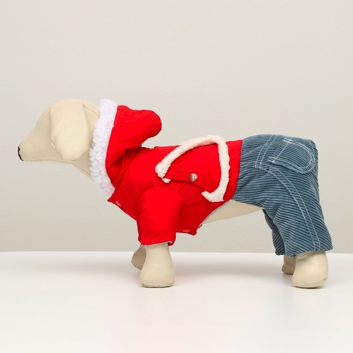 Комбинезон Комбинезон "Малыш", размер 12 (ДС 28 см, ОГ 38 см, ОШ 27 см), красно-серый