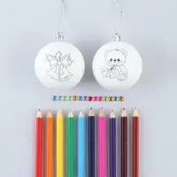Ёлочные шары под раскраску &laquo;Веселое чудо&raquo;, набор для творчества, 2 шт., 5.5 см