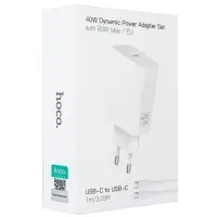 Сетевое зарядное устройство с кабелем Type-C на Type-C 40W C162A HOCO белое